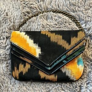 Matt & Nat Black and Yellow Geometric Clutch